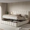 Lit double rembourré 160 × 200 cm avec coffre de rangement Voir les images du produit 1