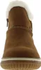 A close-up front view of a brown winter boot with white fur trim. Anteprima dell’immagine prodotto