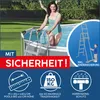 A woman is getting into a pool, with a ladder and safety features highlighted. Anteprima dell’immagine prodotto