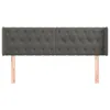 vidaXL Kopfteil mit Ohren Dunkelgrau 163x16x78/88 cm Samt - Produktbild-Vorschau 4