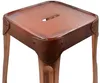 Metall Hocker mit Ledersitzfläche, niedriger Barhocker, Produktbild-Vorschau 3