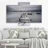 Triptychon auf leinwand winterlicher see 120x80 cm Feeby Produktbild-Vorschau 2