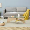 MODFU Couchtisch Oval Sicherheitsglas mit Ablagefach Produktbild-Vorschau 2
