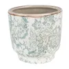 Clayre & Eef Blumentopf Ø 15x14 cm Grün Beige Keramik Produktbild-Vorschau 1