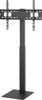 A black TV floor stand is shown against a white background. Náhľad obrázku produktu