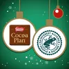 Christmas-themed marketing image with two ornaments, one showing the Nestle Cocoa Plan logo and the other the Rainforest Alliance logo. Produktbild-Vorschau