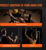 Collage of images showing different exercises performed with gym equipment, with overlay text. Podgląd zdjęcia produktu