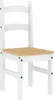A white wooden chair with a light wood seat is shown against a white background. Produktbild-Vorschau