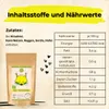 A product shot of a bag of organic millet porridge with a nutritional information table. Produktbild-Vorschau
