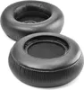 Two black ear pads for headphones are shown on a white background. Voir les images du produit