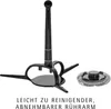 A black milk frother accessory set is displayed on a white background, with German text below. Voir les images du produit