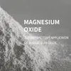 A pile of white powder, likely magnesium oxide, with text overlay. Anteprima dell’immagine prodotto