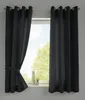 2er Set Vorhänge Schal Ösen »Berlin« HxB 145x140 cm Schwarz Produktbild-Vorschau 1