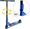 A blue trick scooter with colorful graphics on the deck, shown from a slight angle. Náhľad obrázku produktu