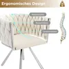 A close-up view of an ergonomic chair, highlighting its support features with text overlays and a diagram of a human spine. Produktbild-Vorschau
