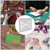 A collage of four images showing crafting activities and supplies, including a die-cutting stencil. Náhled obrázku produktu