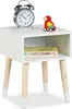 Relaxdays 10051019, Stolik nocny, Naturalny, Biały, MDF, Podgląd zdjęcia produktu 1