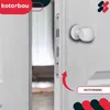 A white door knob is shown on a white door, with the door slightly ajar. There is text and graphics on the image. Podgląd zdjęcia produktu