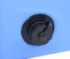 A close-up of a black valve on a blue surface. Anteprima dell’immagine prodotto