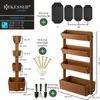 A diagram showing a vertical planter with dimensions and included accessories, along with marketing text. Produktbild-Vorschau