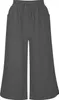 ASKSA Damen 3/4 Hose Caprihose Weite Bein Sommerhose Produktbild-Vorschau 4
