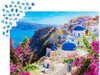 Puzzle 1000 dielov Enjoy – Pohľad na Santorini s kvetmi, Náhľad obrázku produktu 3