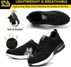 Collage of images showing black athletic shoes with text highlighting features. Produktbild-Vorschau