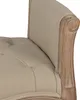 A close-up view of the armrest and seat of a tufted bench. Podgląd zdjęcia produktu