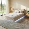 Juskys Polsterbett Nizza 120x200 cm Beige - Bettgestell mit Produktbild-Vorschau 1