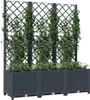 vidaXL Pflanzkübel mit Spalier Blaugrau 120x40x136 cm PP Produktbild-Vorschau 9