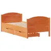 Massivholzbett ohne Matratze Wachsbraun 75x190 cm Produktbild-Vorschau 3