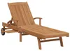 vidaXL Lettino prendisole in teak massiccio marrone Anteprima dell’immagine prodotto 1