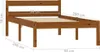A wooden bed frame with dimensions indicated by measurement lines and text. Náhled obrázku produktu