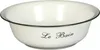 A white enamel wash basin with a black rim, featuring the text "Le Bain" in script. Produktbild-Vorschau
