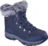 A single blue winter boot with gray fur trim is shown against a white background. Voir les images du produit