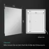 Diagrams and dimensions of a mirror with LED lighting. Anteprima dell’immagine prodotto