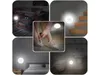 Collage of images showing a motion-activated LED night light in various home settings. Produktbild-Vorschau
