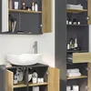A bathroom vanity set with a sink and cabinets, featuring a modern design with anthracite and oak finishes. Anteprima dell’immagine prodotto