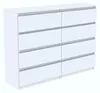 Bílá komoda se zásuvkami, 120 cm, 8 zásuvek, vhodná do Náhled obrázku produktu 1
