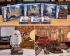 A collage of Harry Potter themed 4D-build models, including Hogwarts Castle, Hedwig the owl, and the Hogwarts Express train. Produktbild-Vorschau
