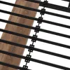 A close-up view of a black metal bed frame with wooden slats. Náhled obrázku produktu