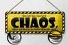 Blechschild Spruch 27x10cm wo ich bin herrscht Chaos aber Produktbild-Vorschau 2