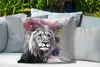 MuchoWow® Outdoor Kissen - Löwe - Farben - Schwarz - Weiß - Produktbild-Vorschau 4