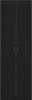 A full-shot image of a black cabinet with two doors. Voir les images du produit