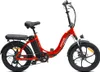 A red electric bicycle is shown against a white background. Produktbild-Vorschau