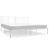 vidaXL Cadre de lit avec tête de lit en métal blanc 183x213 Voir les images du produit 1