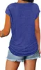ASKSA Damen Sommer T-Shirt Reißverschluss Kurzarm Tunika Produktbild-Vorschau 2