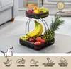 eluno Porte-objets à 2 étages avec porte-banane, corbeille Voir les images du produit 4