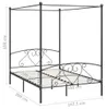 vidaXL Himmelbett-Gestell Grau Metall 160 x 200 cm Produktbild-Vorschau 4