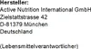 Text providing manufacturer details and address. Produktbild-Vorschau